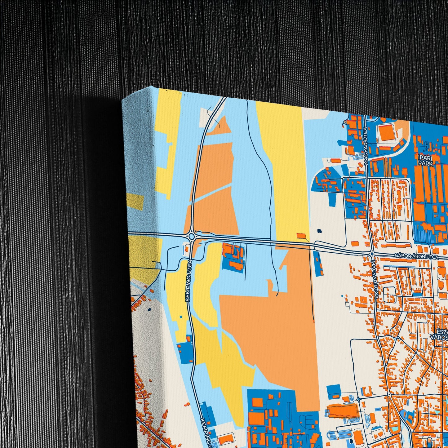 Nagykanizsa Hungary Colorful City Map Canvas Print Detail