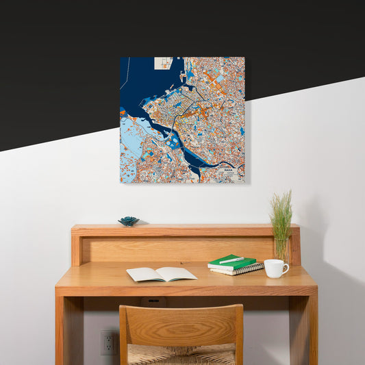 Naha Japan Colorful City Map Canvas Print Scene