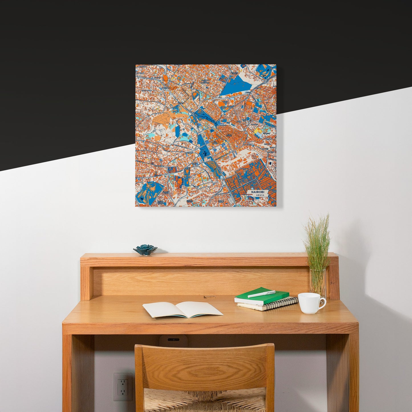 Nairobi Kenya Colorful City Map Canvas Print Scene