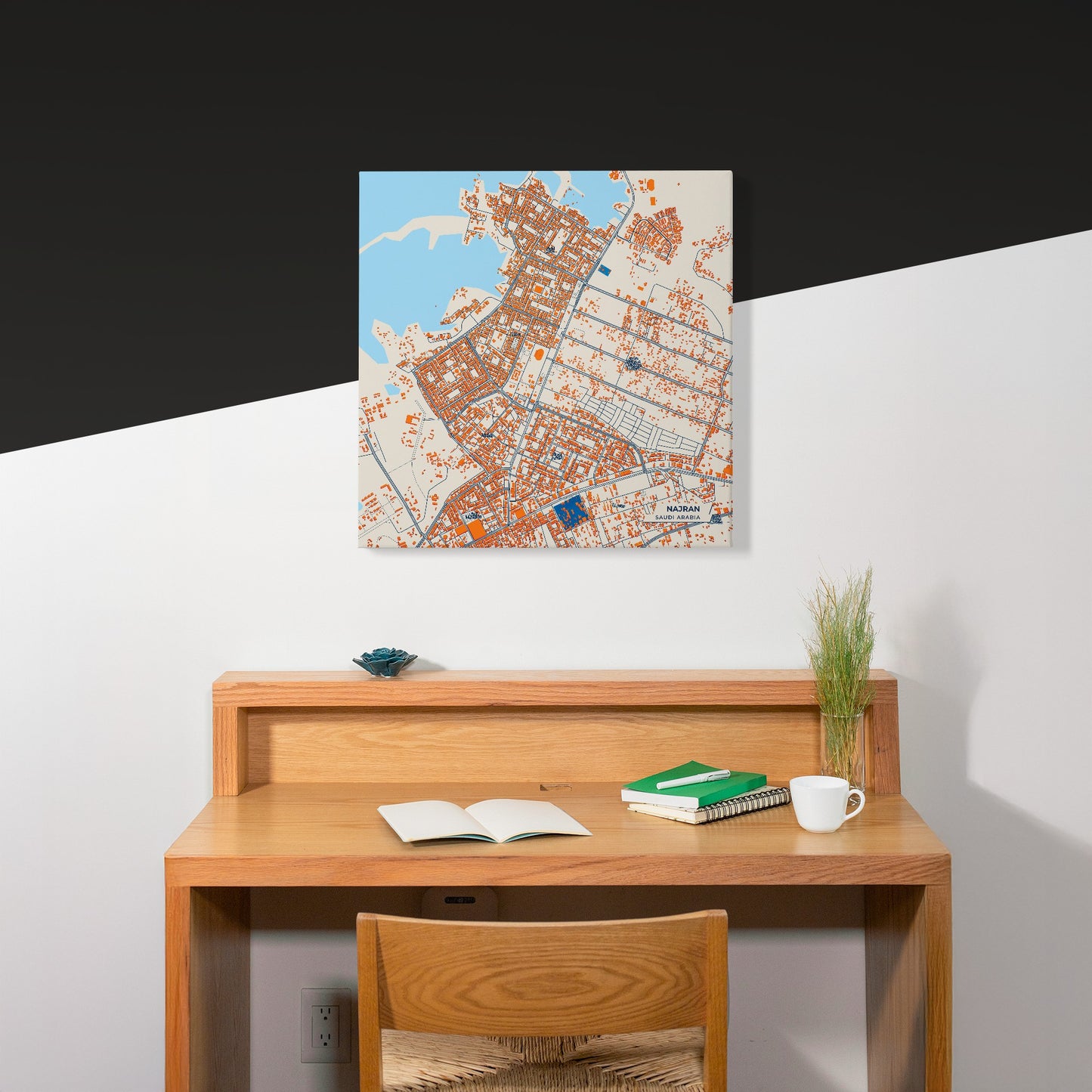 Najran Saudi Arabia Colorful City Map Canvas Print Scene