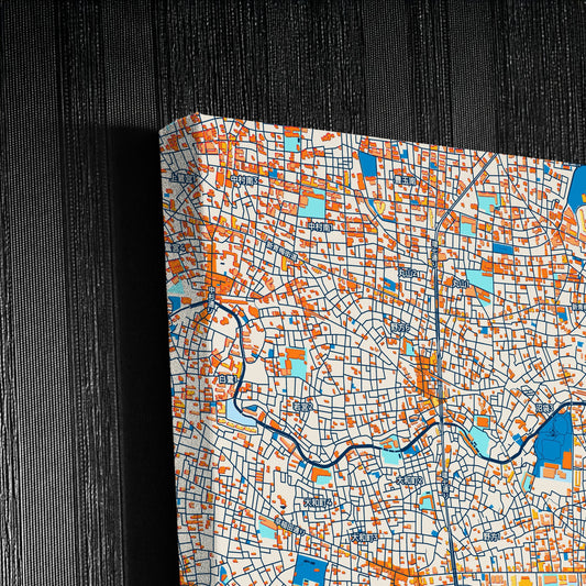 Nakano Japan Colorful City Map Canvas Print Detail