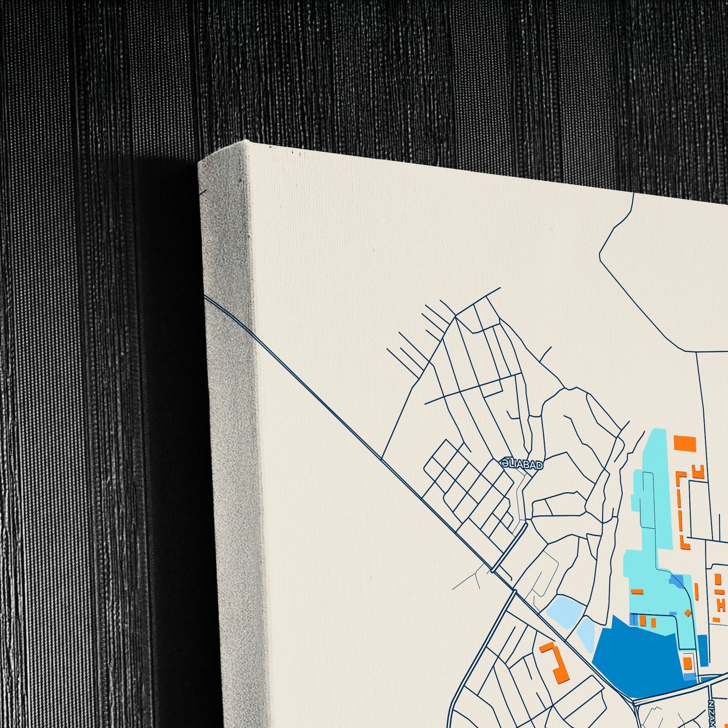 Nakhchivan Azerbaijan Colorful City Map Canvas Print Detail