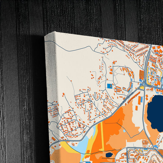 Находка Russia Colorful City Map Canvas Print Detail