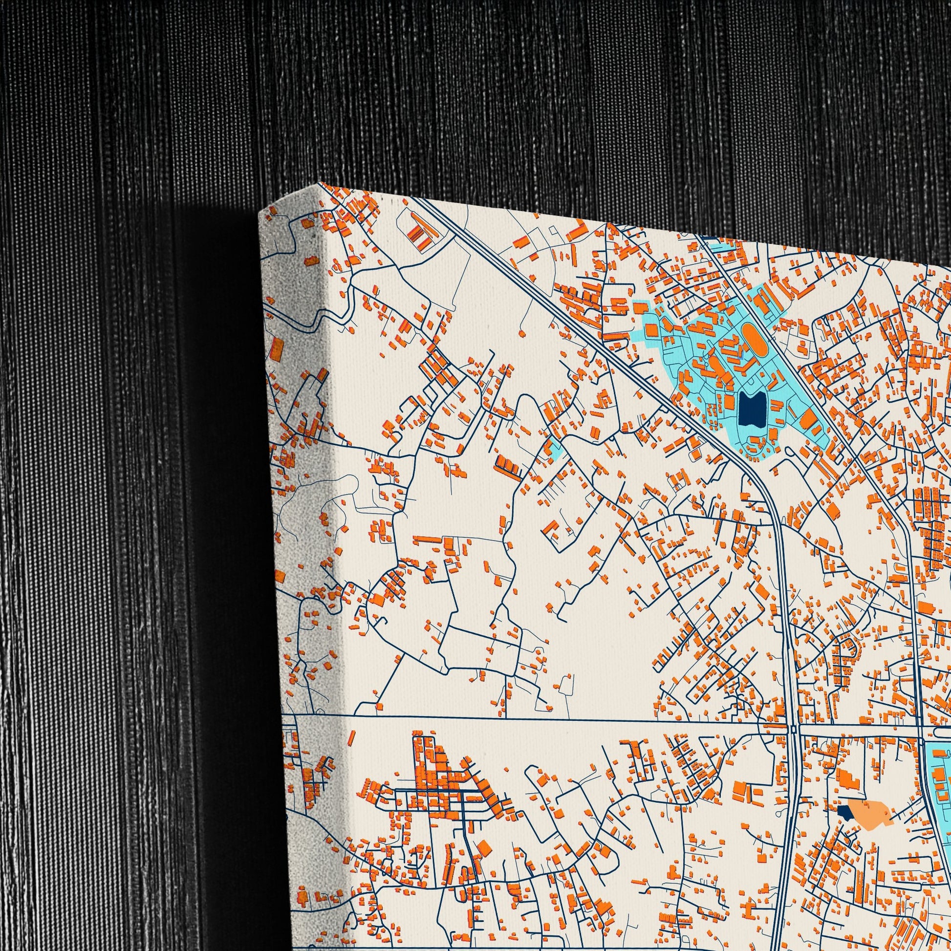 Nakhon Pathom Thailand Colorful City Map Canvas Print Detail