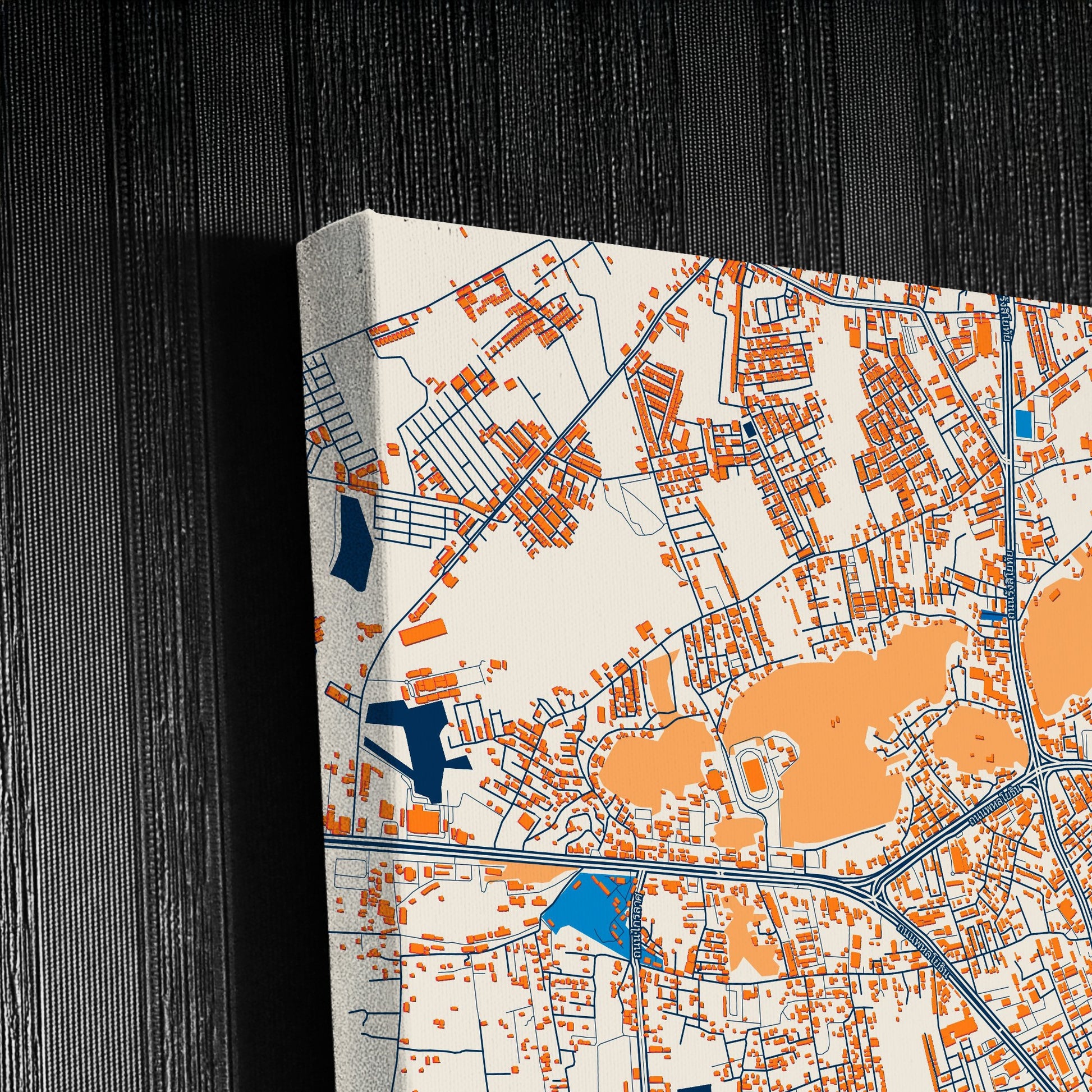 Nakhon Sawan Thailand Colorful City Map Canvas Print Detail