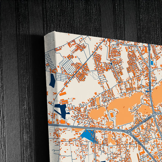 Nakhon Sawan Thailand Colorful City Map Canvas Print Detail