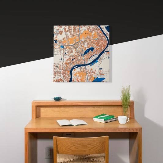 Nakhon Sawan Thailand Colorful City Map Canvas Print Scene