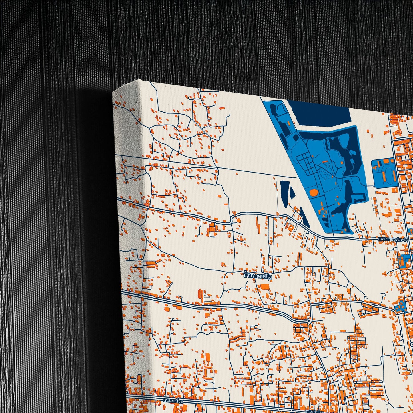 Nakhon Si Thammarat Thailand Colorful City Map Canvas Print Detail