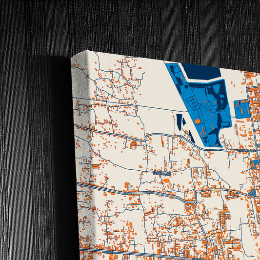 Nakhon Si Thammarat Thailand Colorful City Map Canvas Print Detail