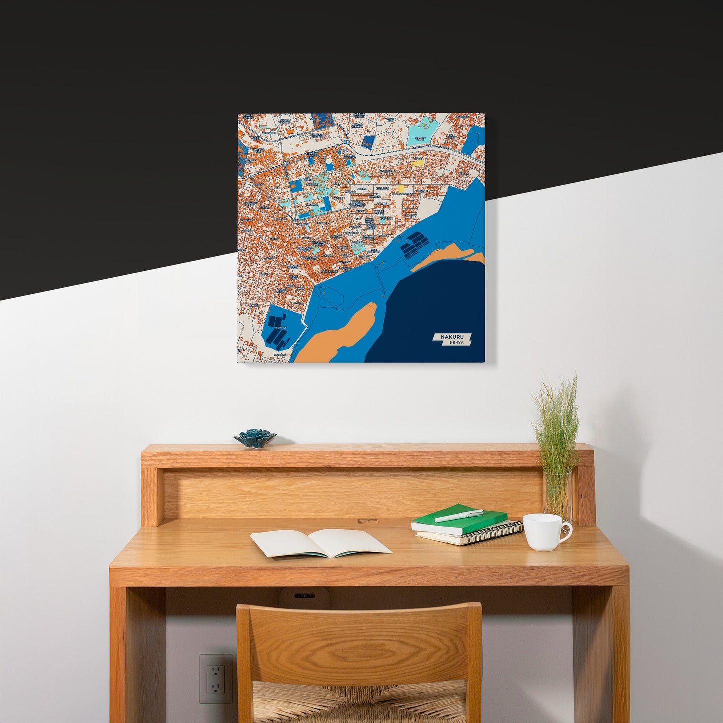 Nakuru Kenya Colorful City Map Canvas Print Scene