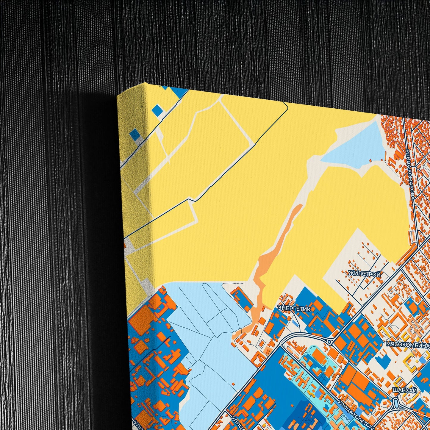 Нальчик Russia Colorful City Map Canvas Print Detail