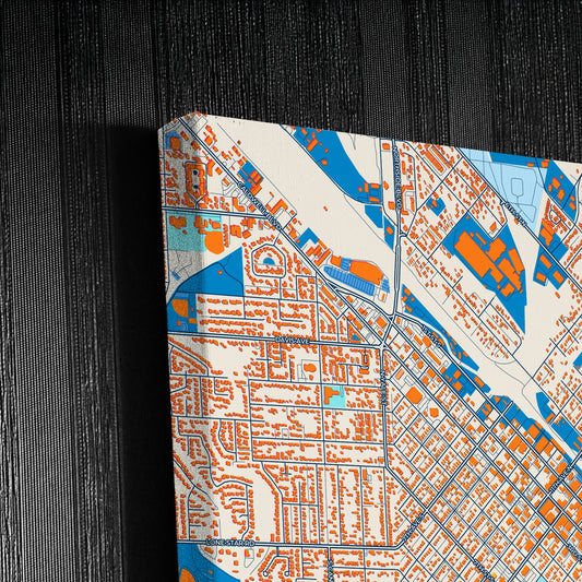Nampa Idaho Colorful City Map Canvas Print Detail
