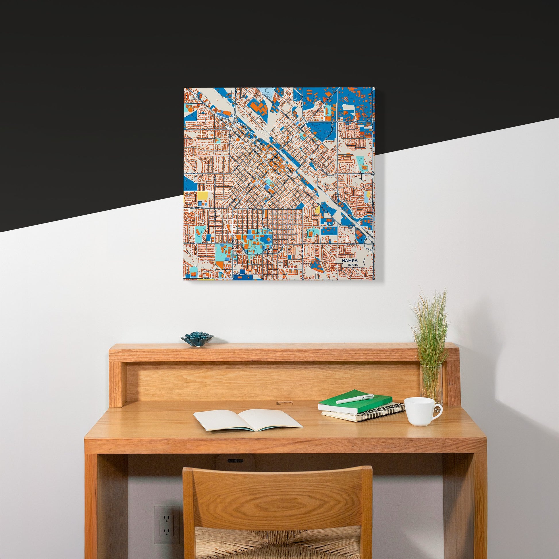 Nampa Idaho Colorful City Map Canvas Print Scene