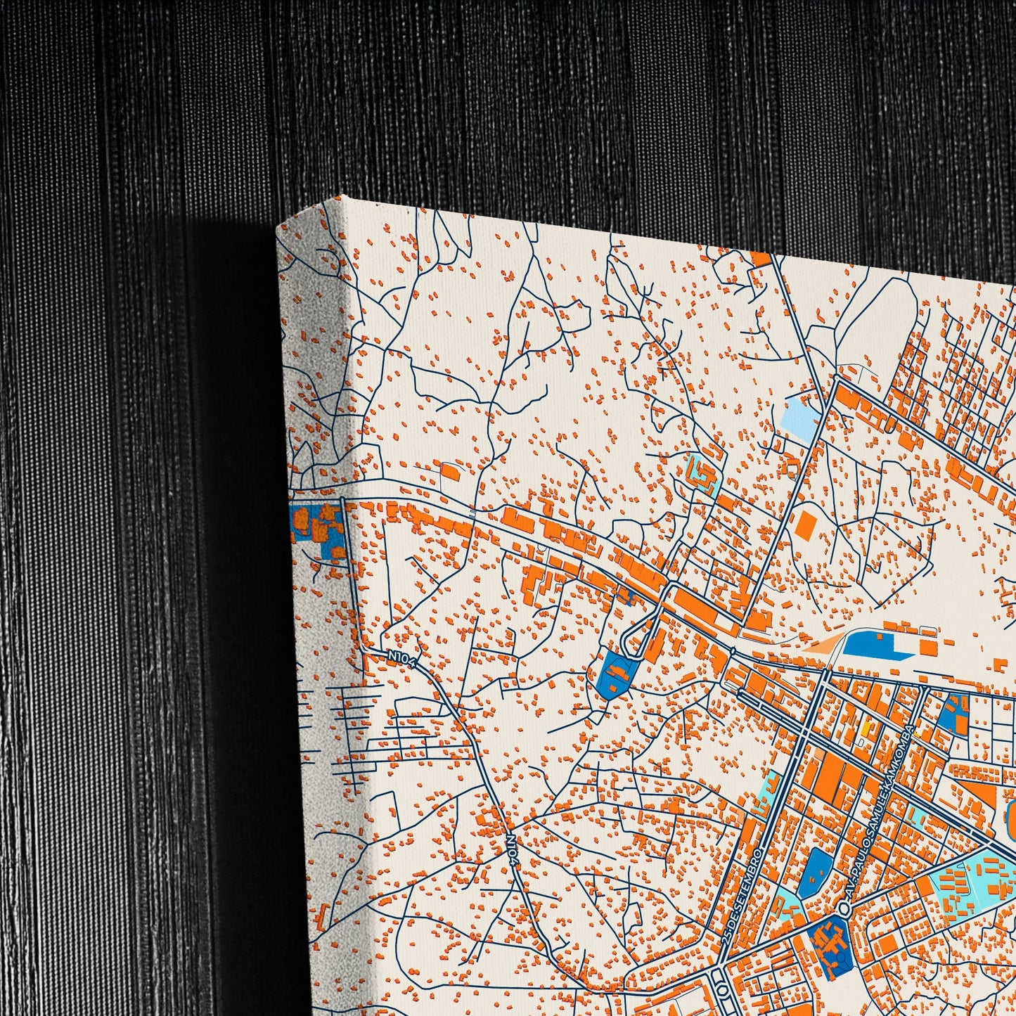 Nampula Mozambique Colorful City Map Canvas Print Detail