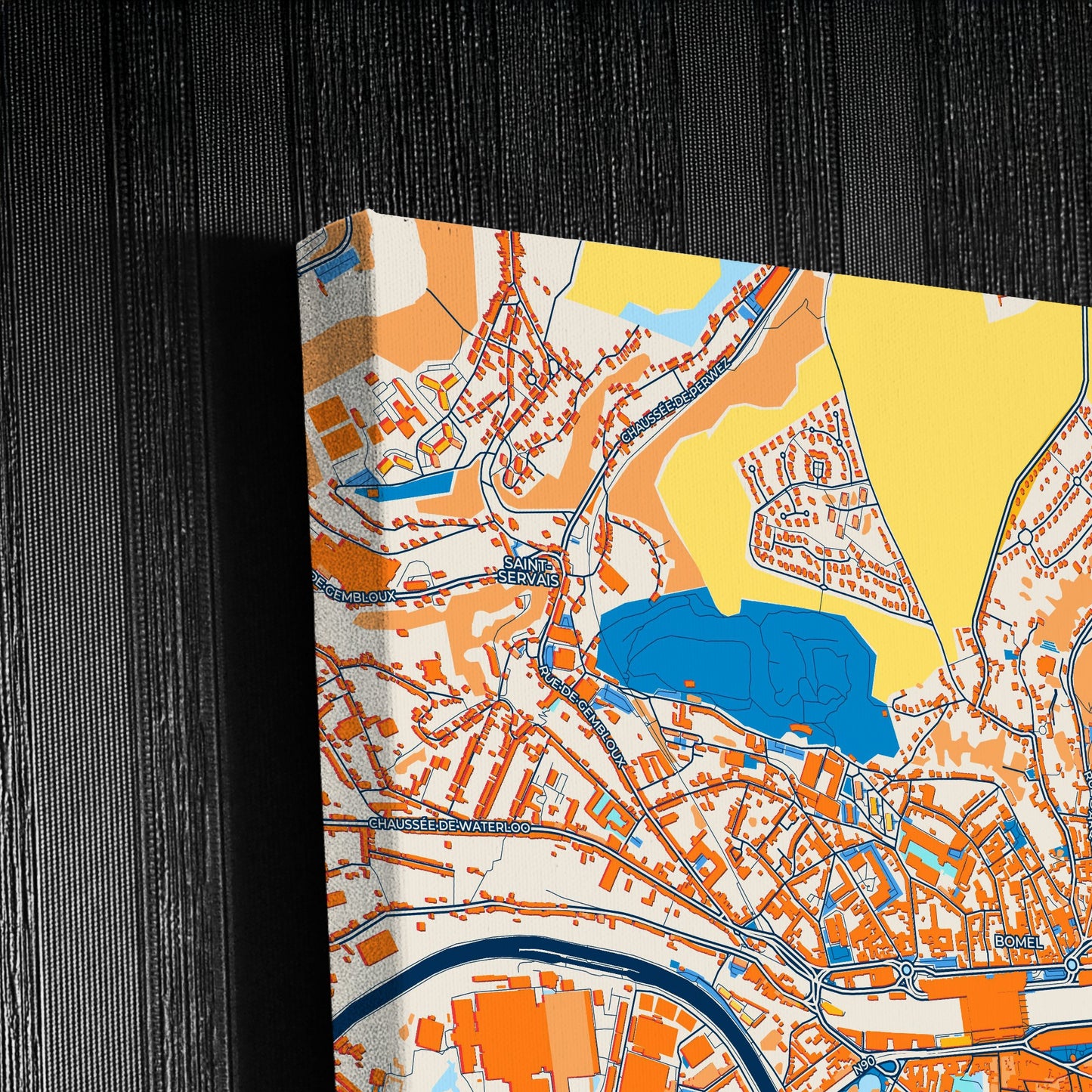 Namur  Belgium Colorful City Map Canvas Print Detail