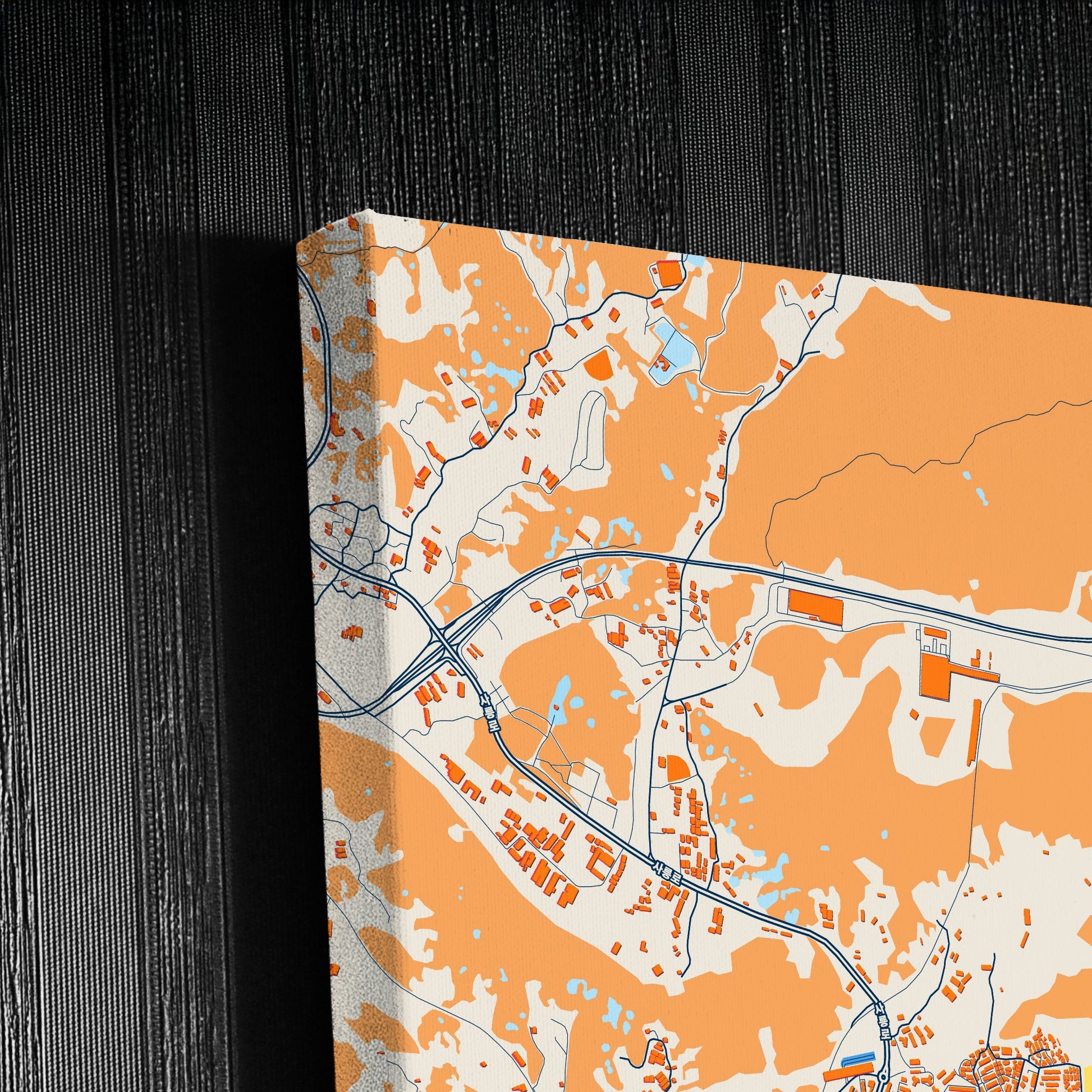 Namyangju South Korea Colorful City Map Canvas Print Detail