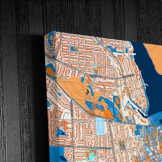 Nanaimo Canada Colorful City Map Canvas Print Detail