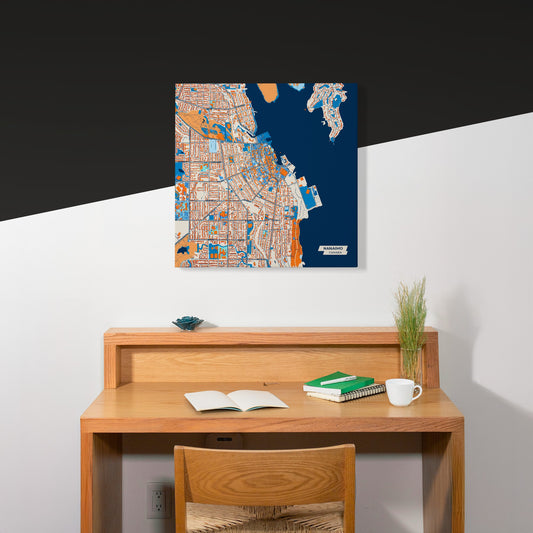 Nanaimo Canada Colorful City Map Canvas Print Scene