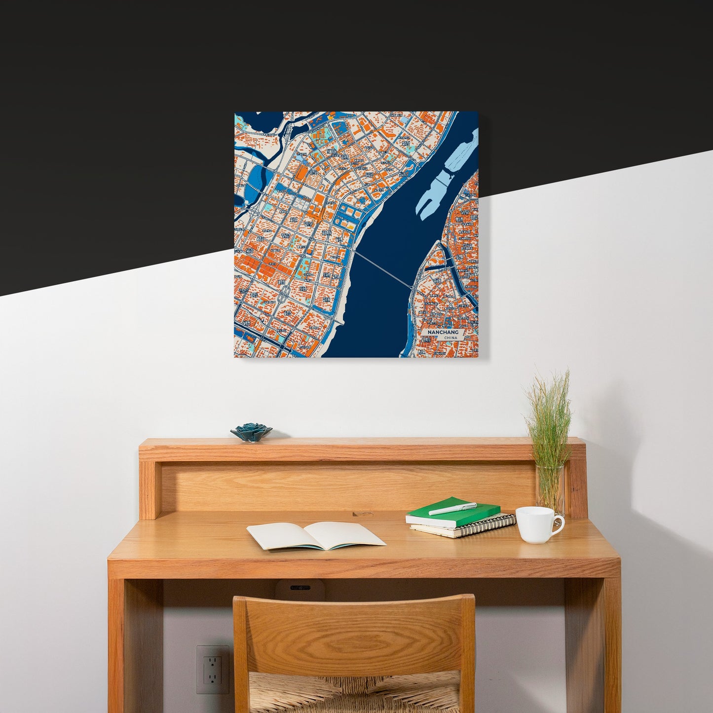 Nanchang China Colorful City Map Canvas Print Scene