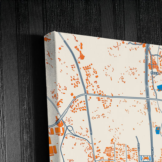 Nanchong China Colorful City Map Canvas Print Detail