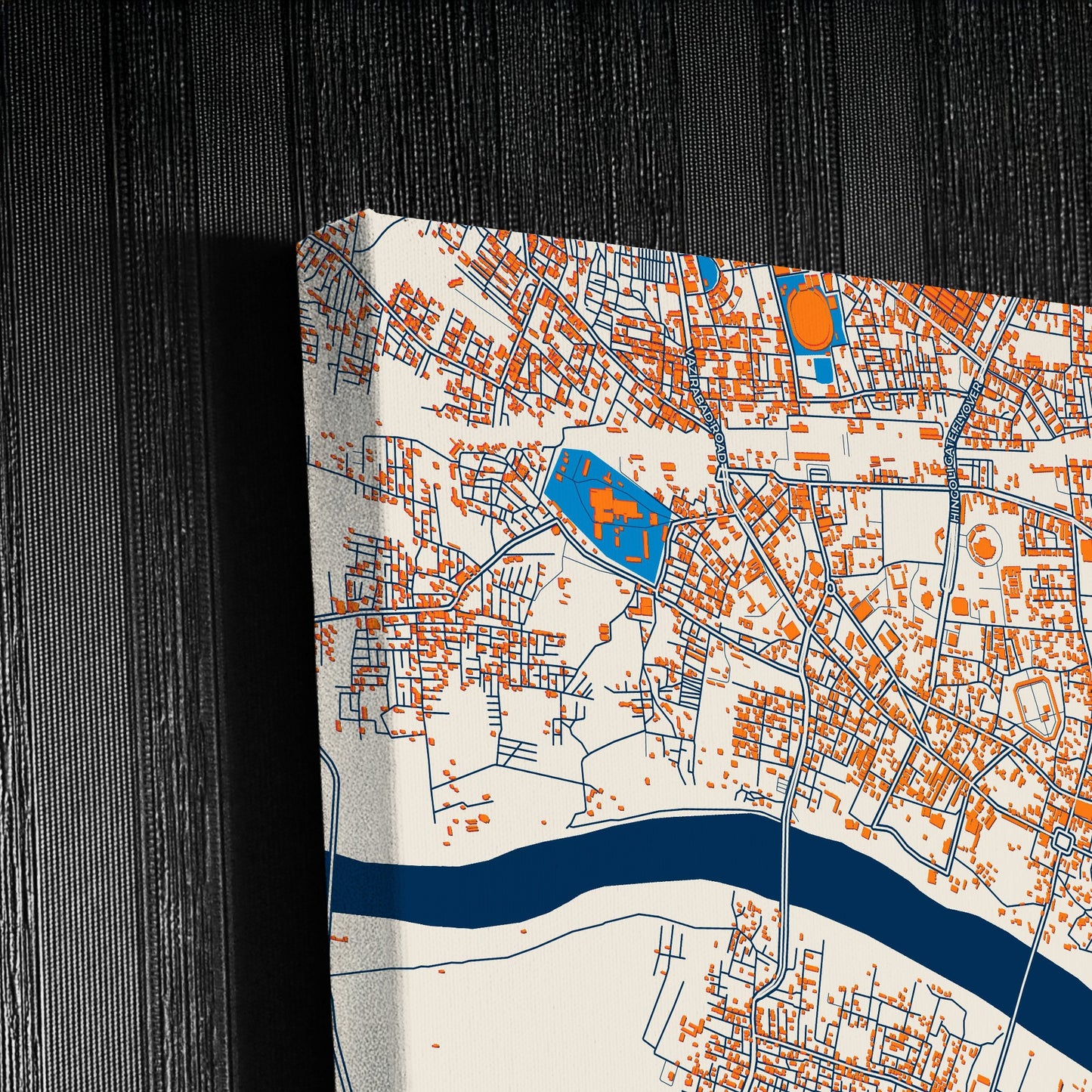 Nanded India Colorful City Map Canvas Print Detail