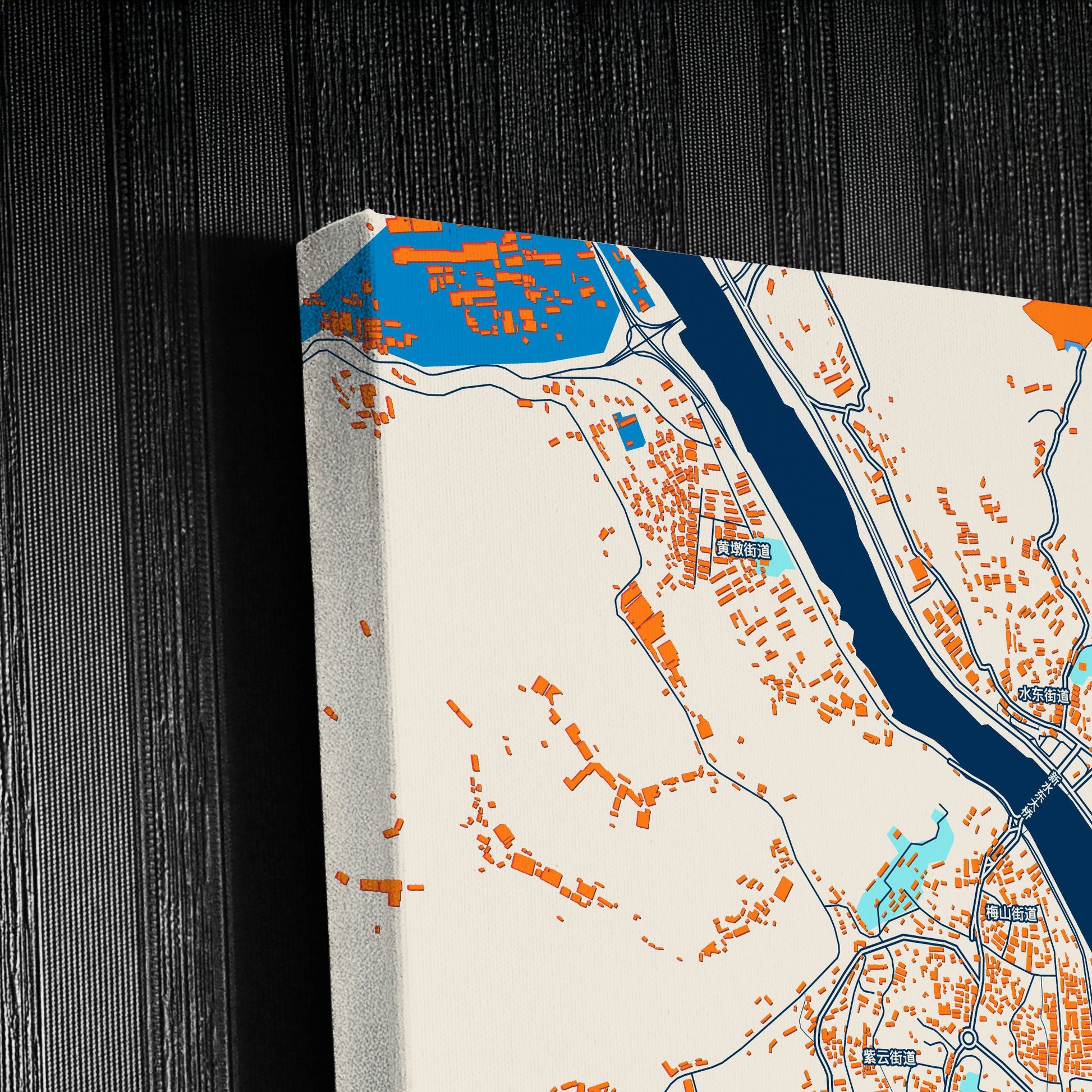 Nanping China Colorful City Map Canvas Print Detail