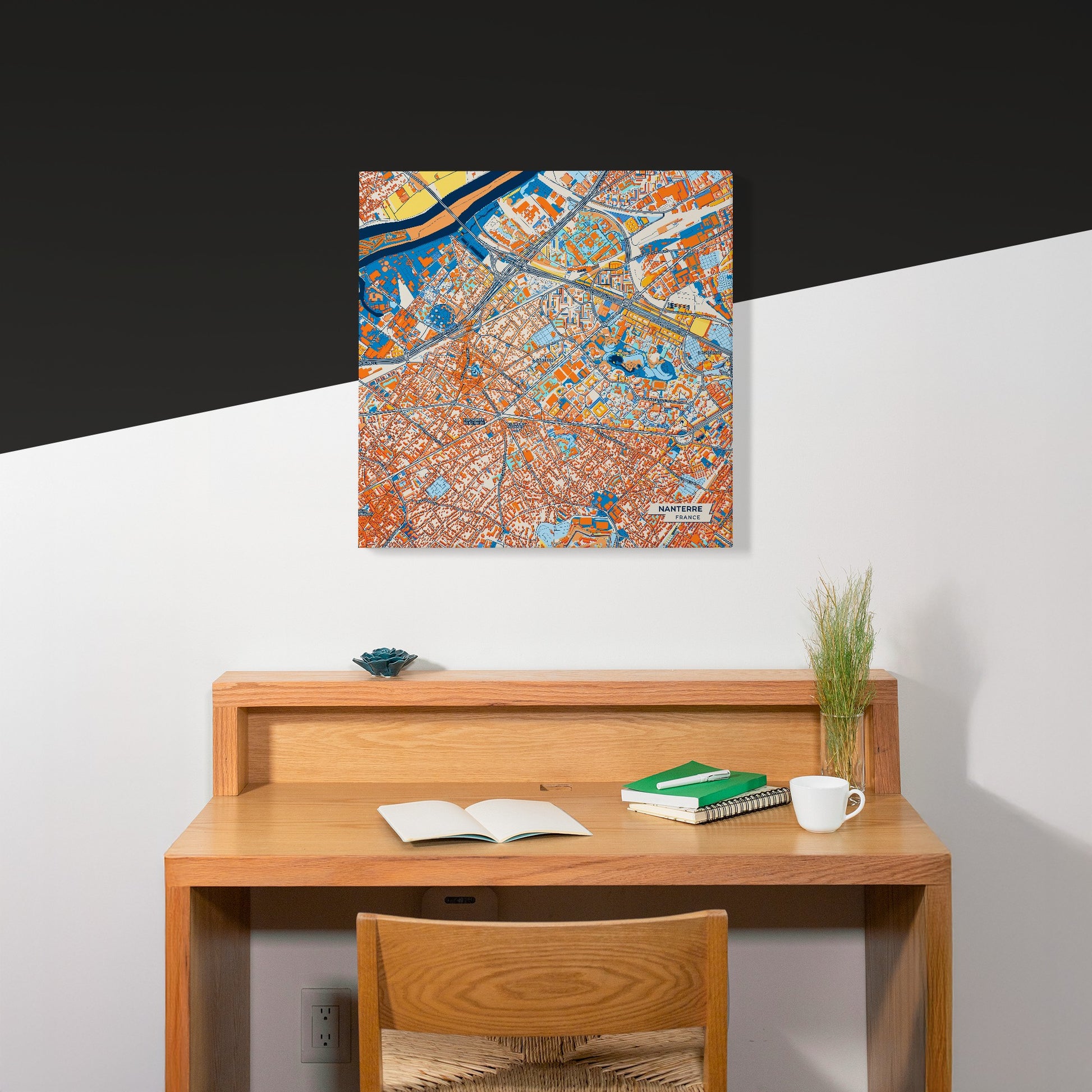 Nanterre France Colorful City Map Canvas Print Scene