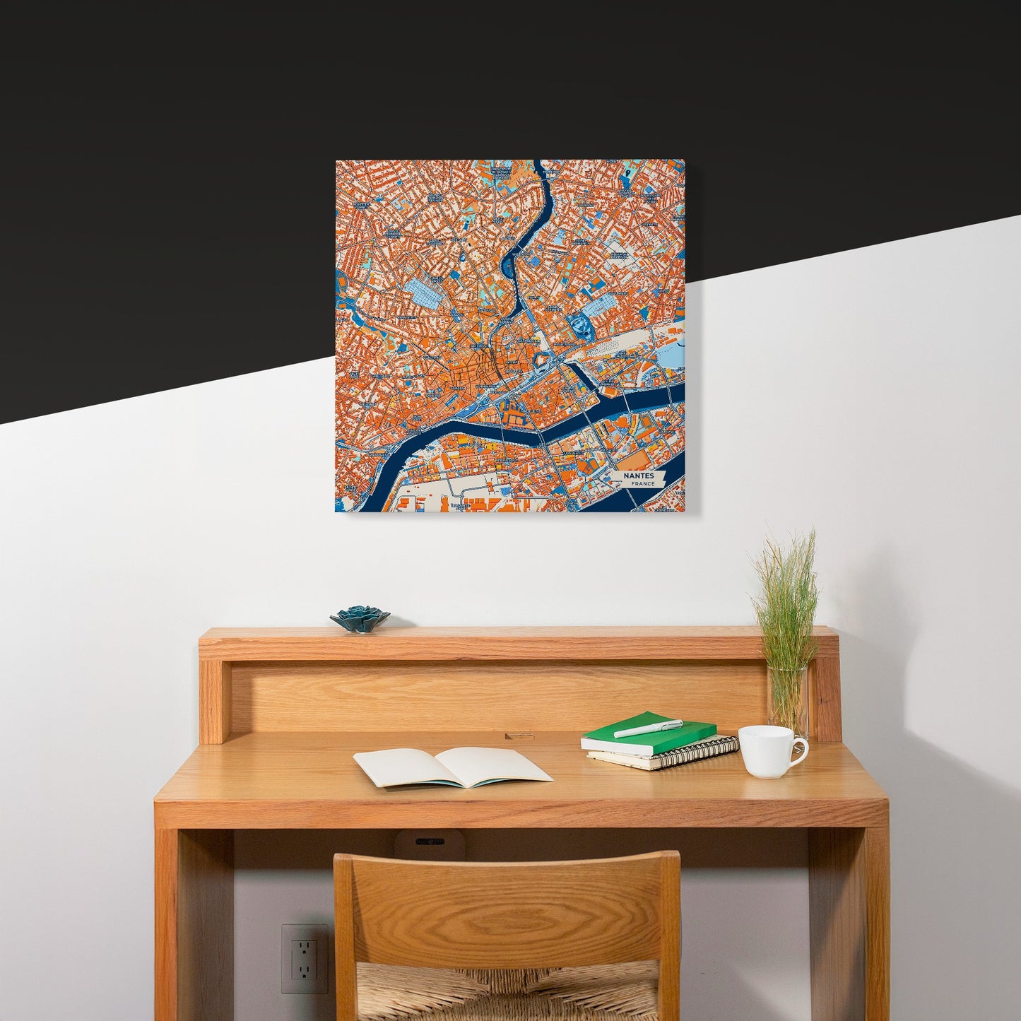 Nantes France Colorful City Map Canvas Print Scene