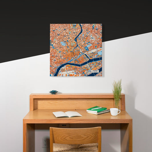 Nantes France Colorful City Map Canvas Print Scene