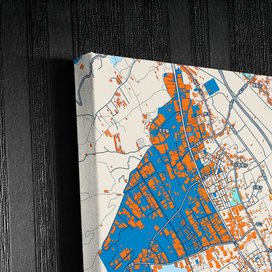 Nantou Taiwan Colorful City Map Canvas Print Detail