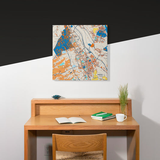 Nantou Taiwan Colorful City Map Canvas Print Scene