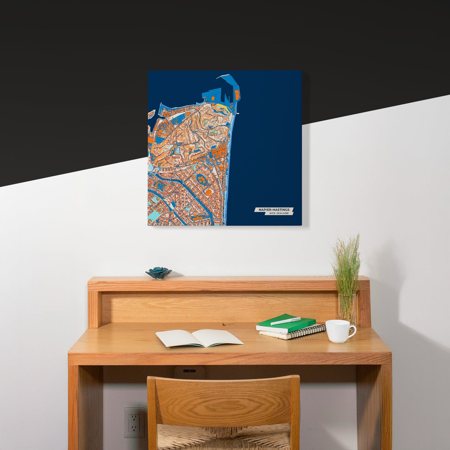 Napier-Hastings New Zealand Colorful City Map Canvas Print Scene