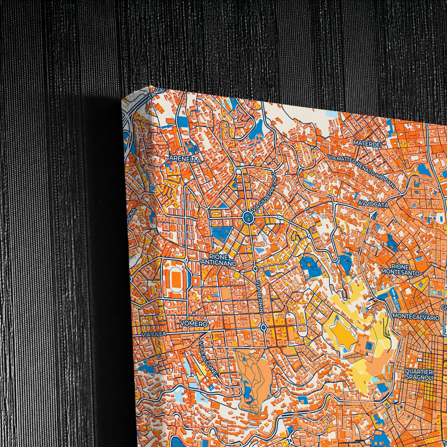 Napoli Italy Colorful City Map Canvas Print Detail