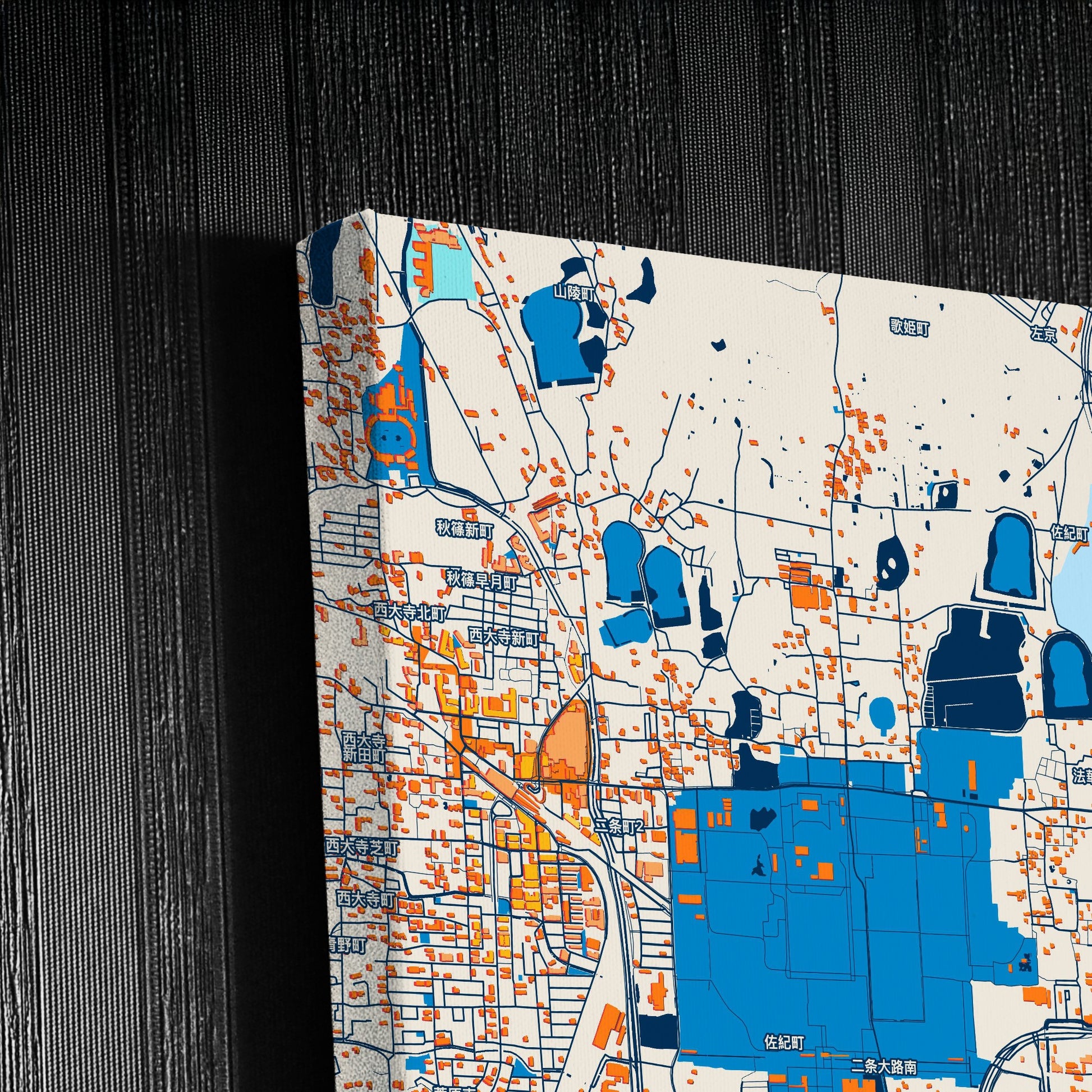 Nara Japan Colorful City Map Canvas Print Detail