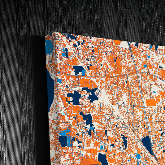 Narayanganj Bangladesh Colorful City Map Canvas Print Detail