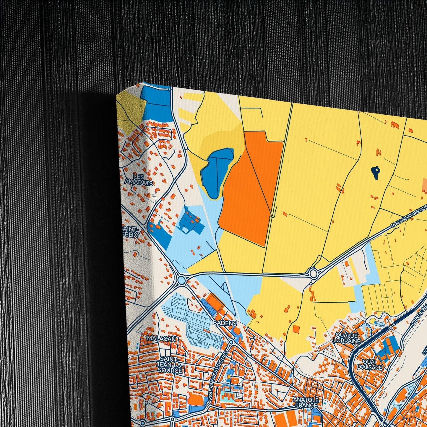 Narbonne France Colorful City Map Canvas Print Detail