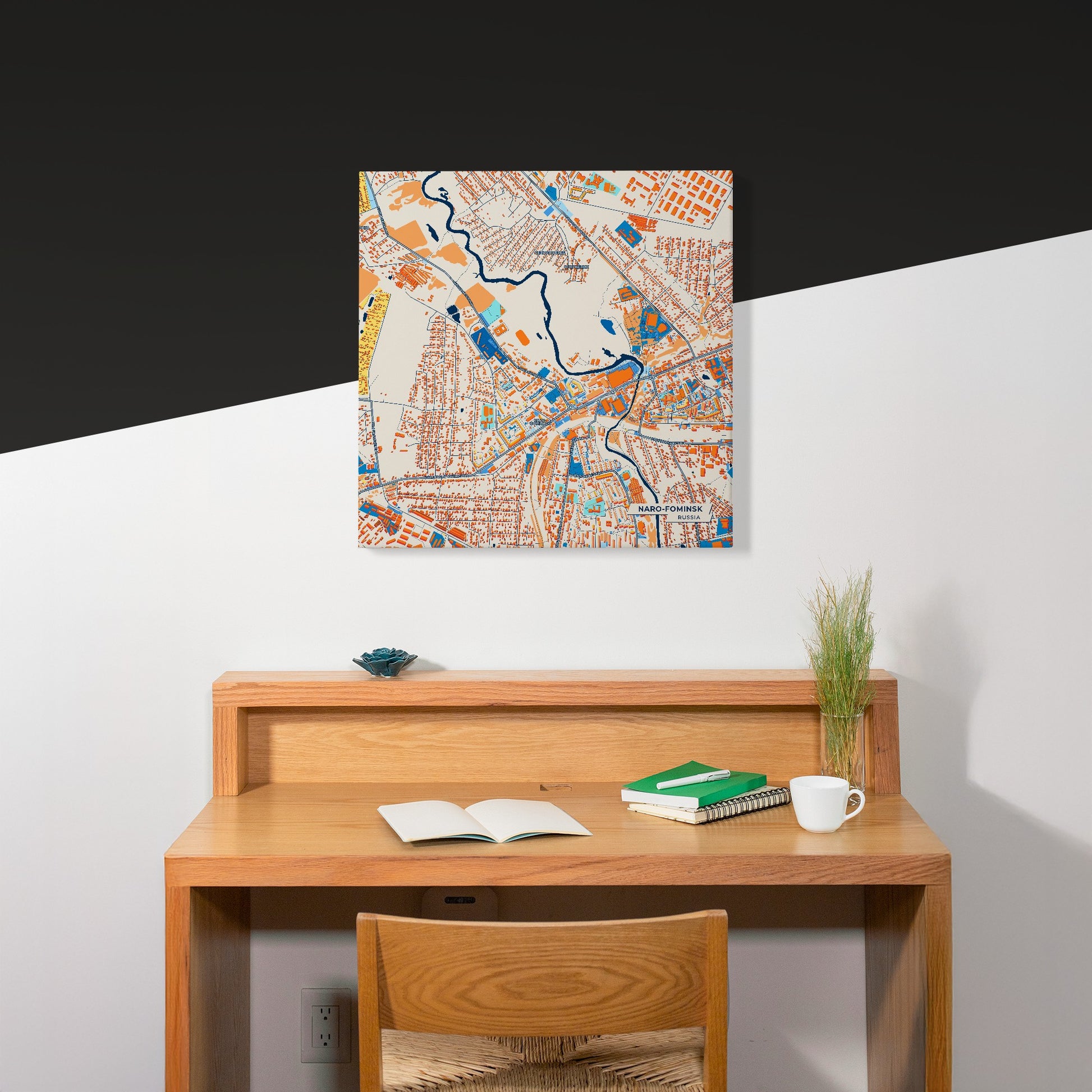 Наро-Фоминск Russia Colorful City Map Canvas Print Scene