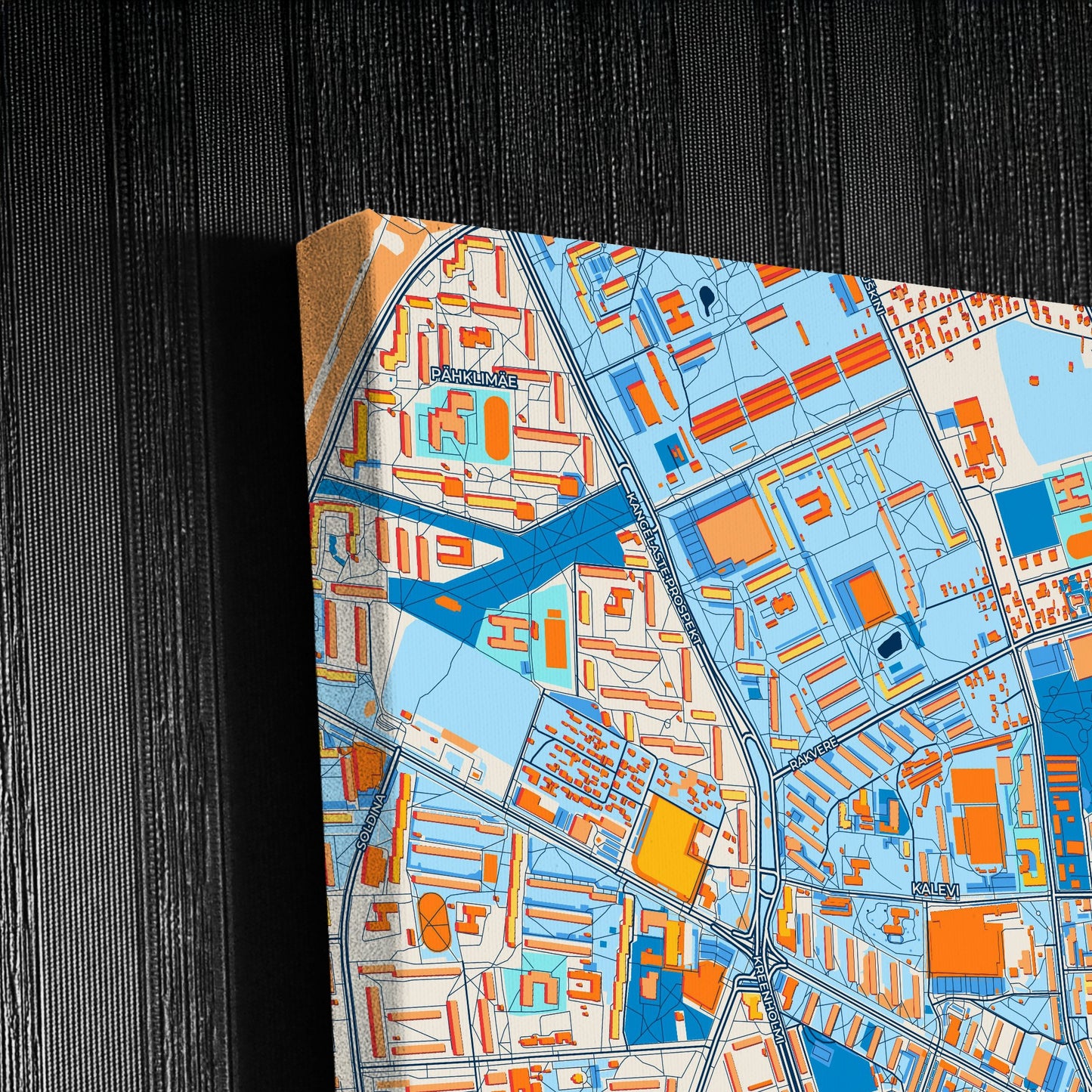 Narva Estonia Colorful City Map Canvas Print Detail