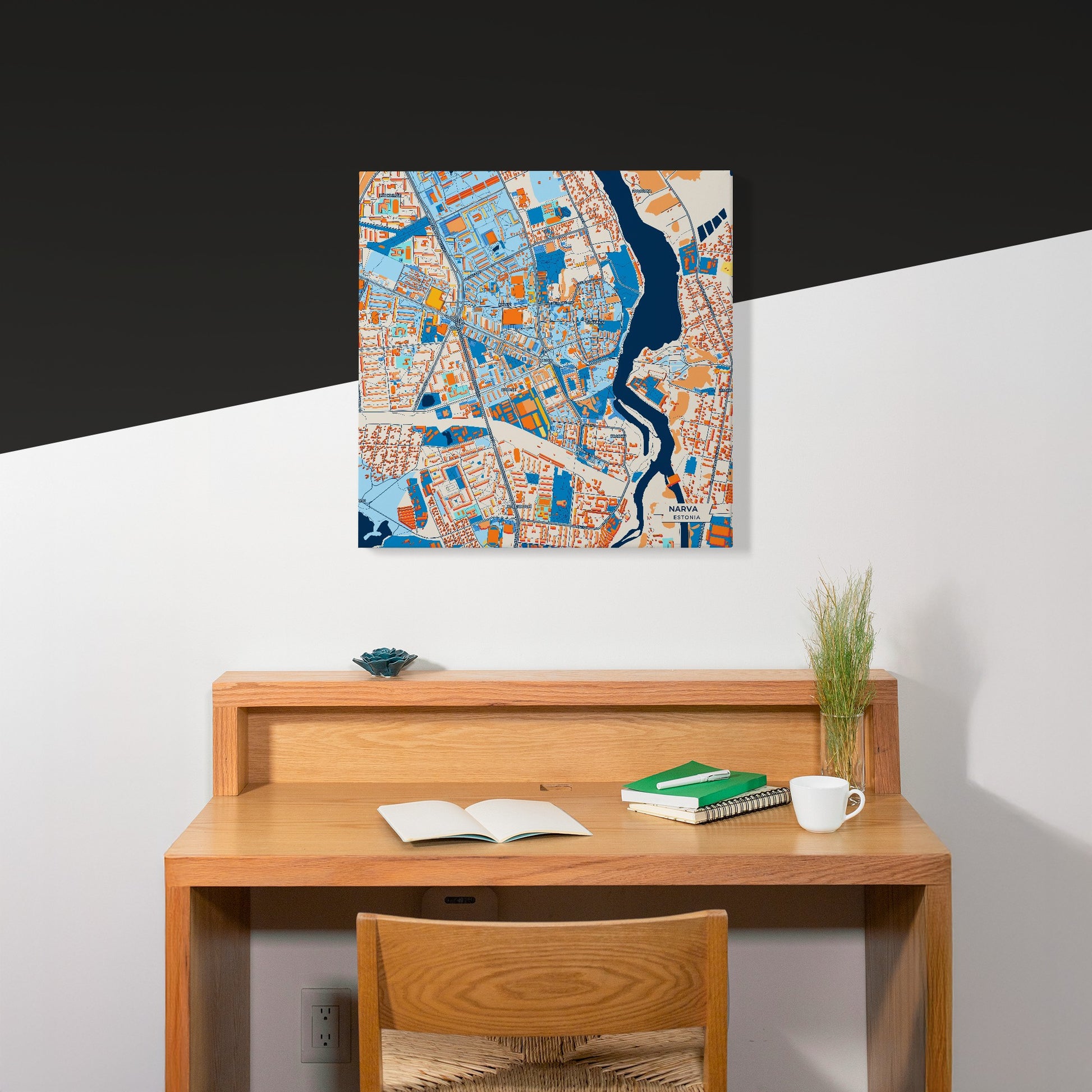 Narva Estonia Colorful City Map Canvas Print Scene