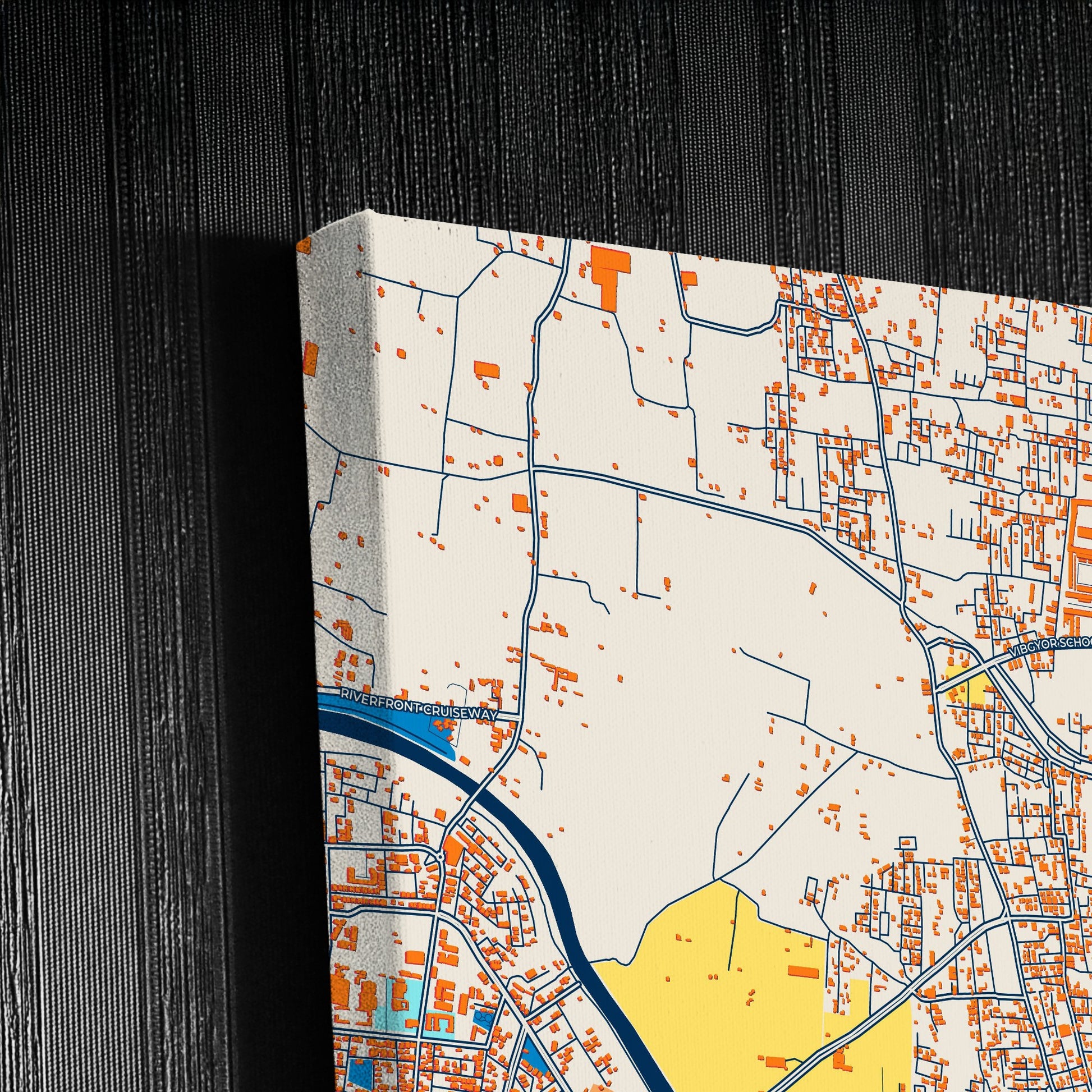 Nashik India Colorful City Map Canvas Print Detail