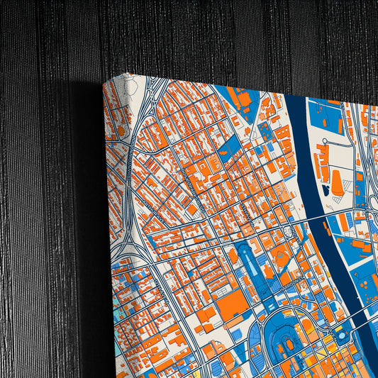 Nashville Tennessee Colorful City Map Canvas Print Detail