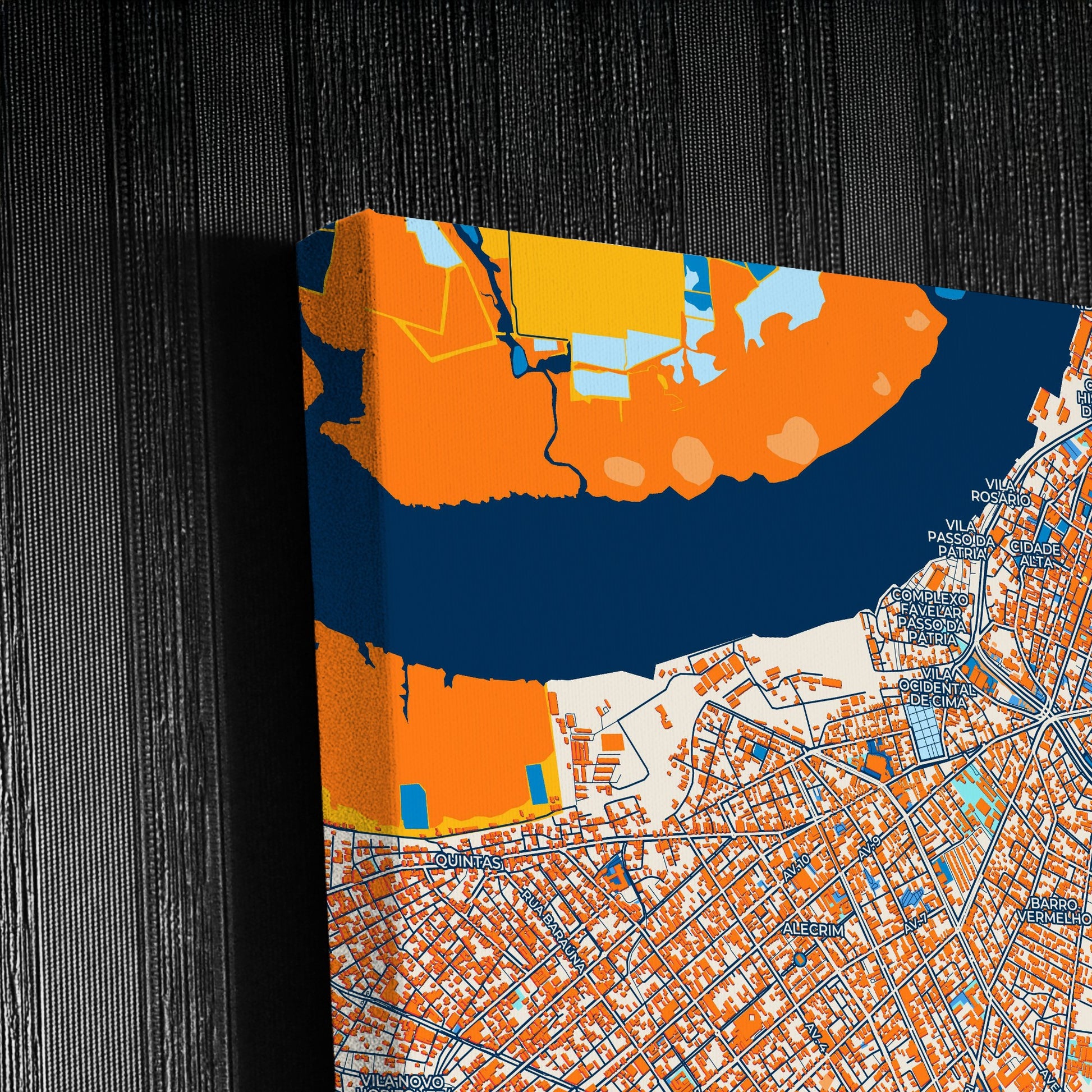 Natal Brazil Colorful City Map Canvas Print Detail