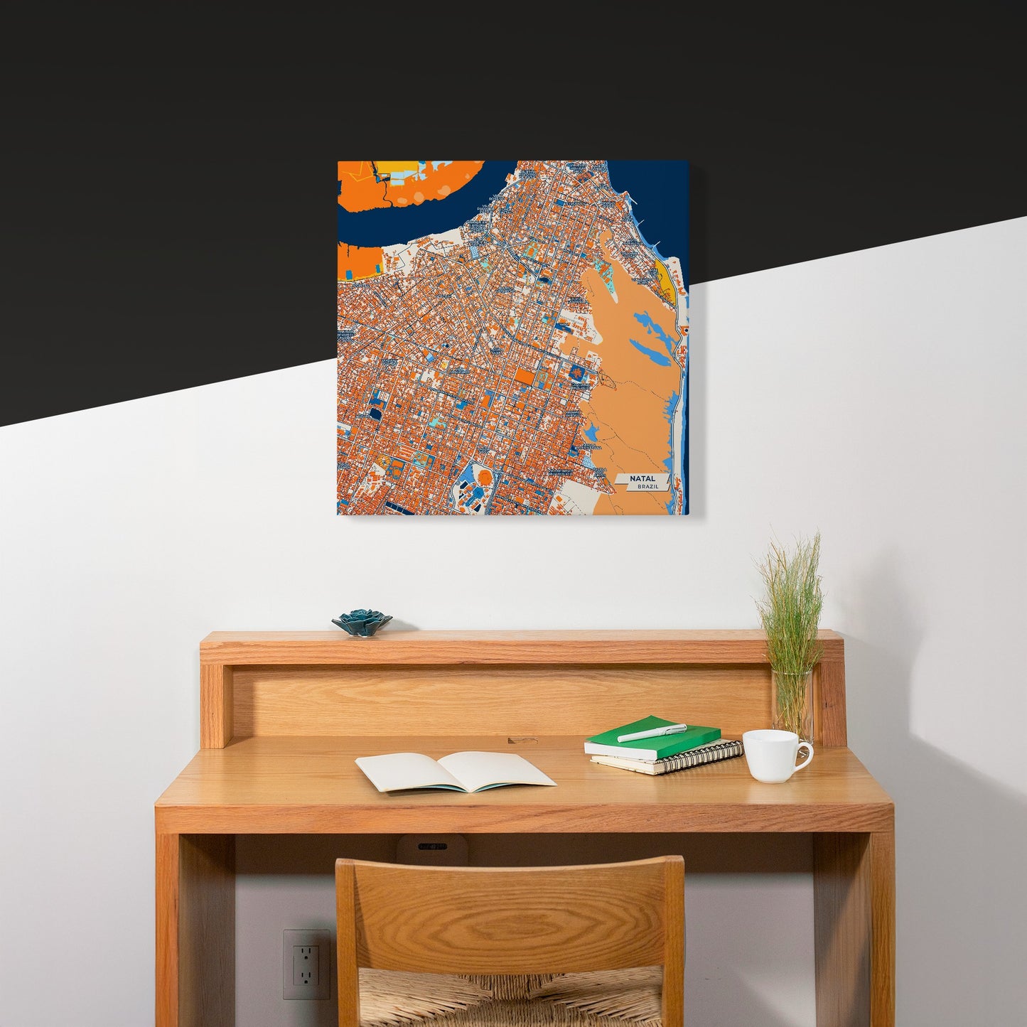 Natal Brazil Colorful City Map Canvas Print Scene
