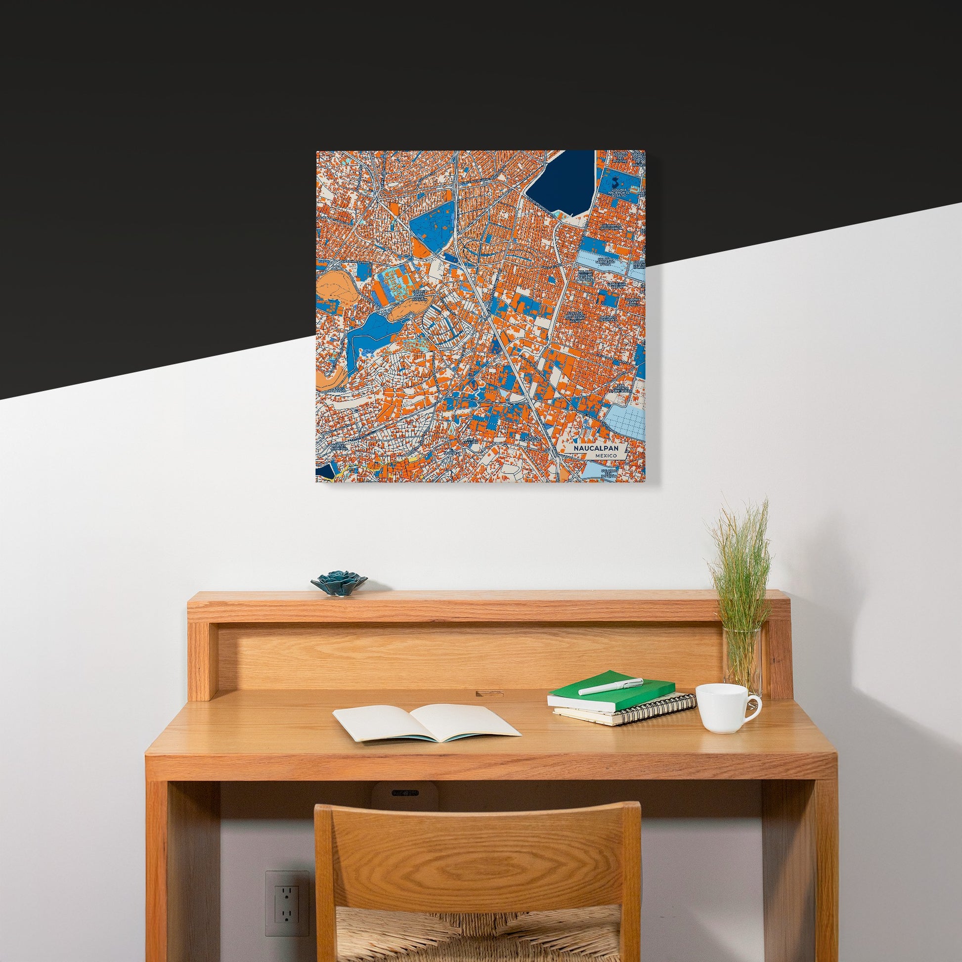 Naucalpan Mexico Colorful City Map Canvas Print Scene