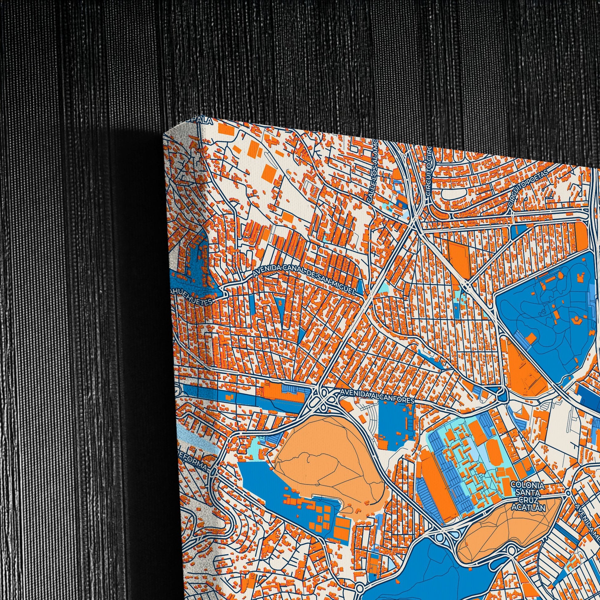 Naucalpan Mexico Colorful City Map Canvas Print Detail