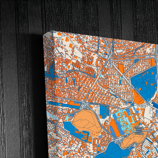 Naucalpan Mexico Colorful City Map Canvas Print Detail