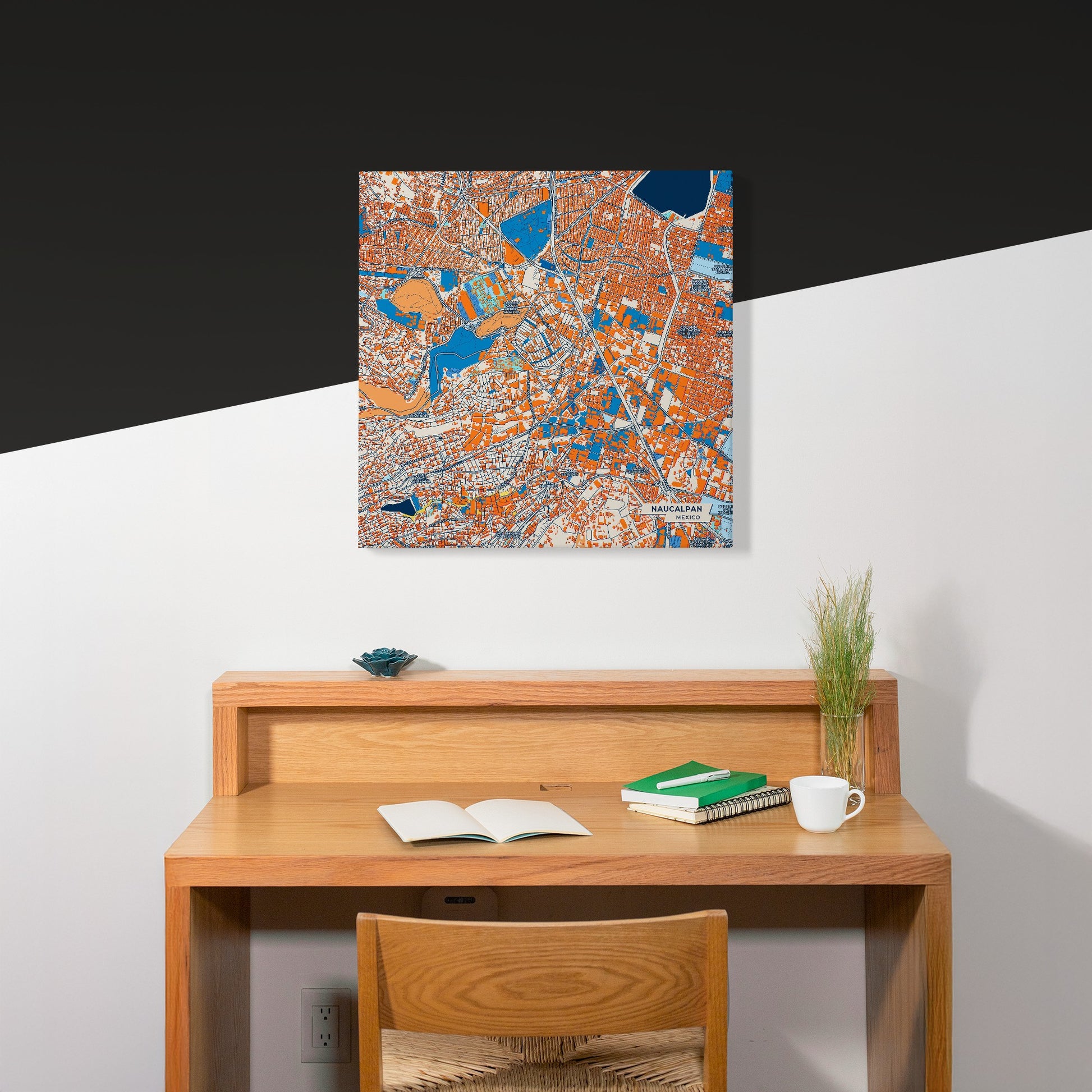Naucalpan Mexico Colorful City Map Canvas Print Scene