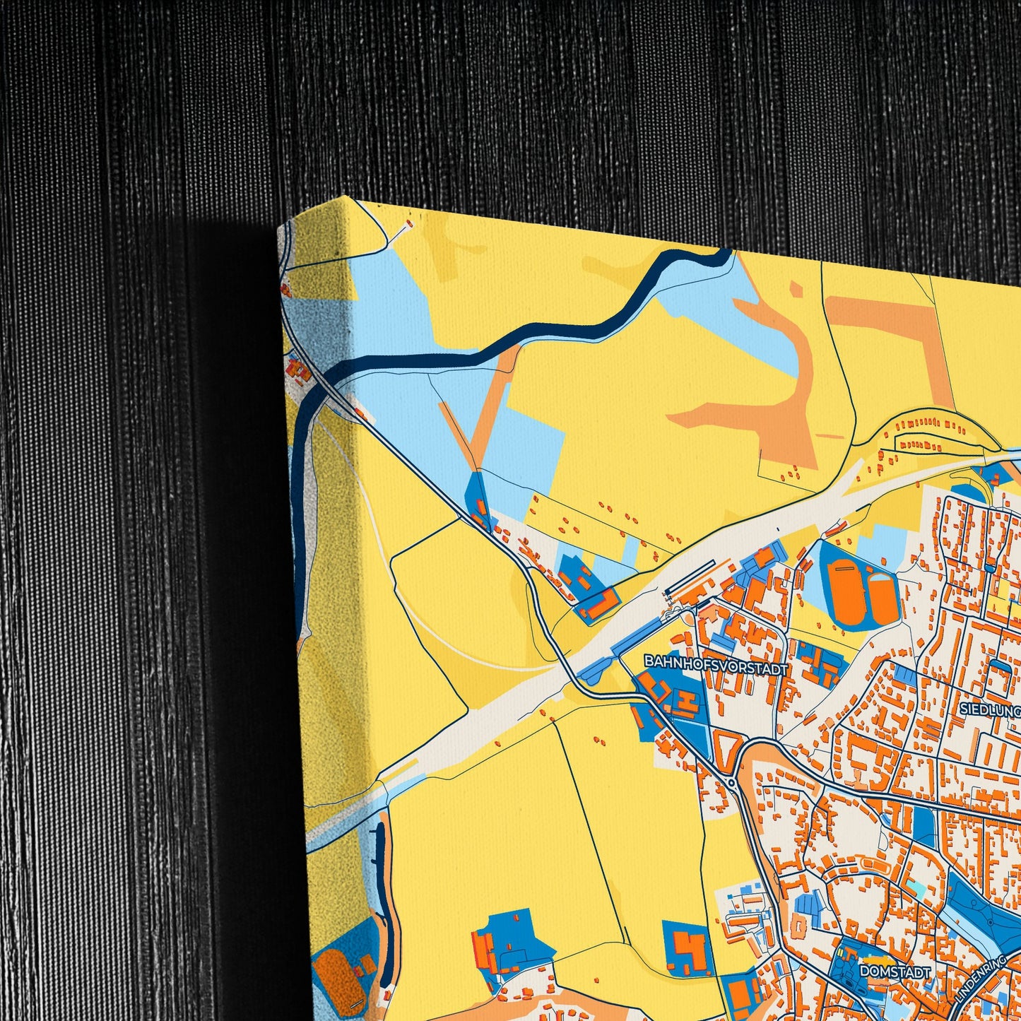 Naumburg (Saale) Germany Colorful City Map Canvas Print Detail