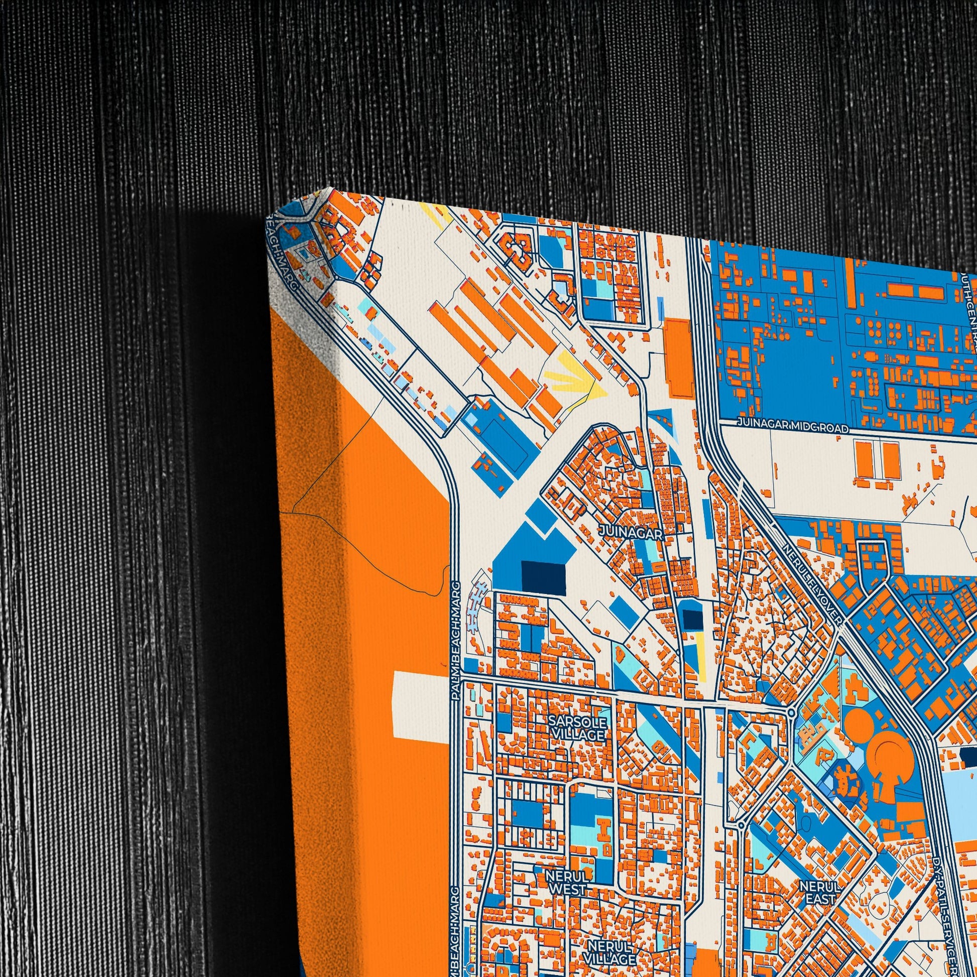 Navi Mumbai India Colorful City Map Canvas Print Detail