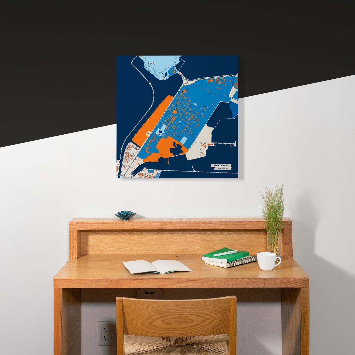 Năvodari Romania Colorful City Map Canvas Print Scene